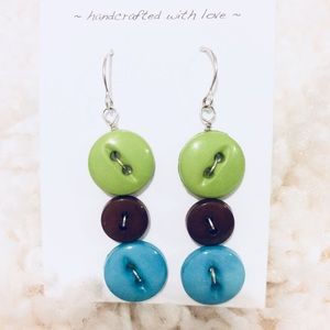 Sterling Handmade Button Earrings